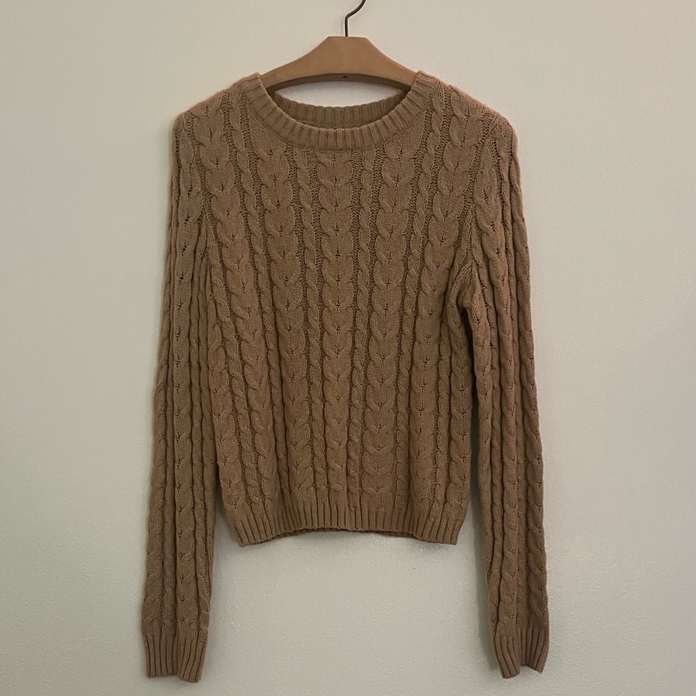American Eagle Brown Cable-knit Sweater